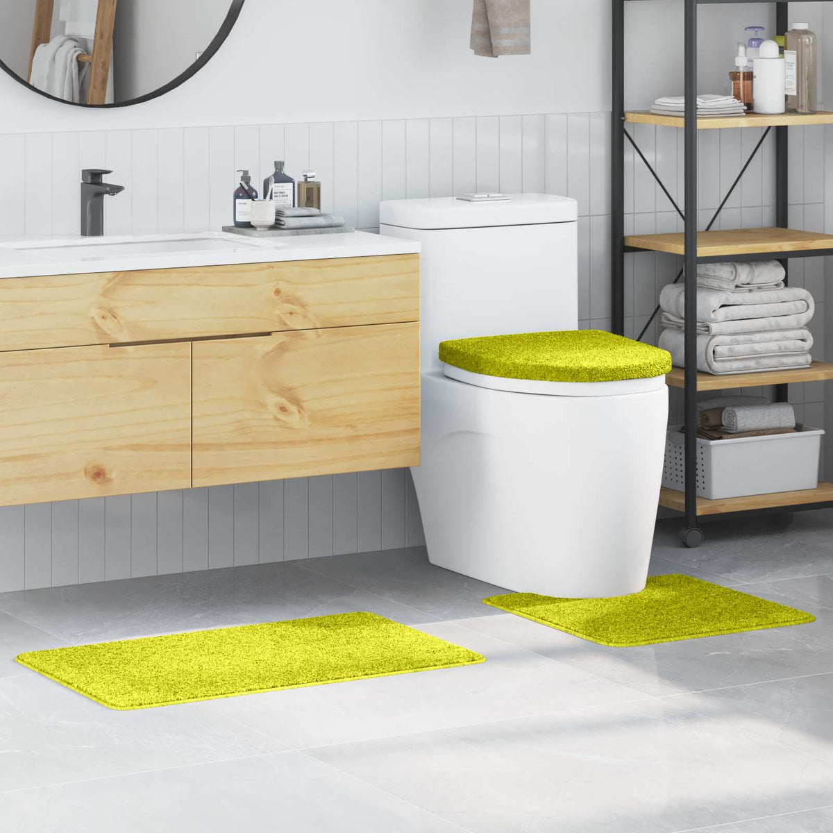 Anti-skid badevægs måttesæt 3 stk. Grøn 50 x 80 cm PP