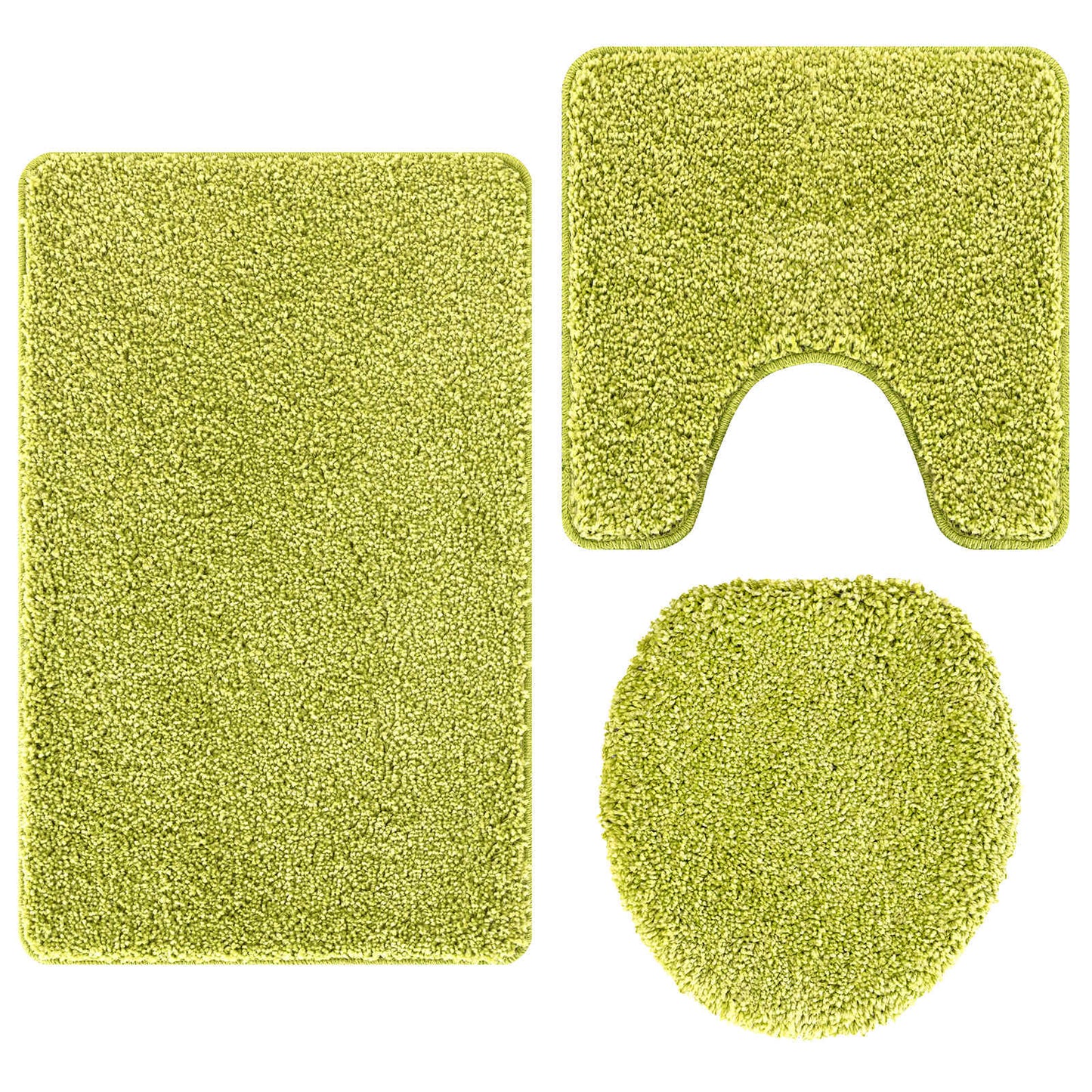 Anti-skid badevægs måttesæt 3 stk. Grøn 50 x 80 cm PP