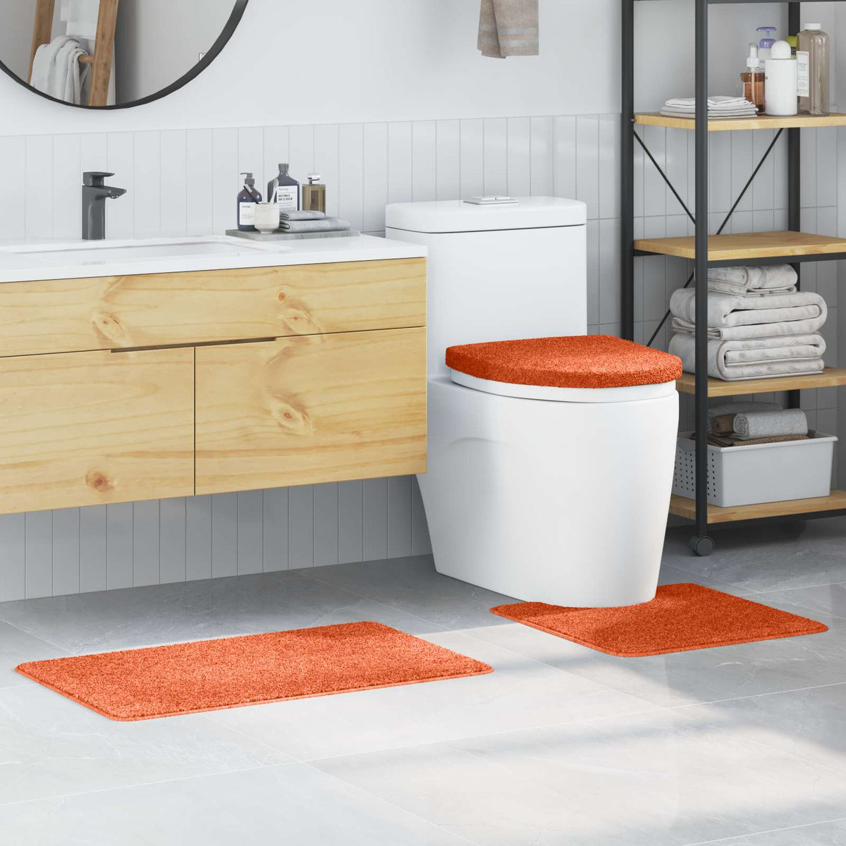 Anti-skid badevægs måttesæt 3 stk. Orange 50 x 80 cm PP