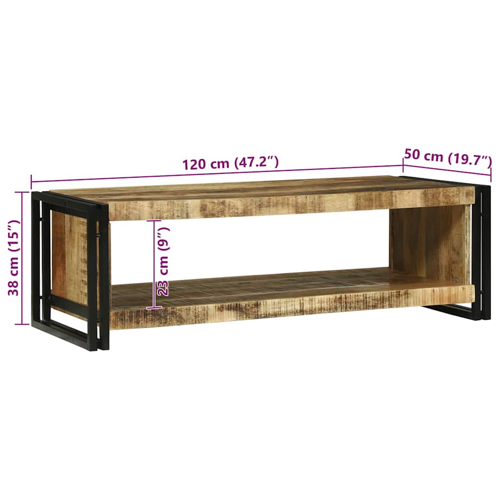 Sofabord Brun 120 x 50 x 38 cm Massivt mangotræ