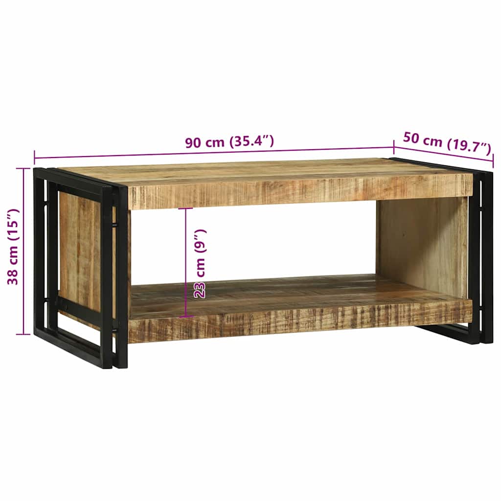 Sofabord Brun 90 x 50 x 38 cm Massivt mangotræ