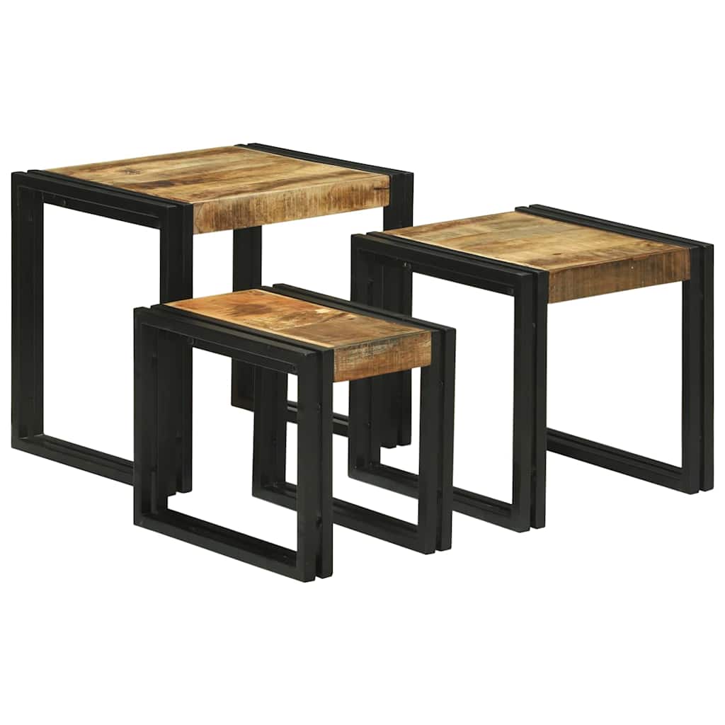 Nesting Bord 3 stk. Brun og sort 50 x 40 x 45 cm