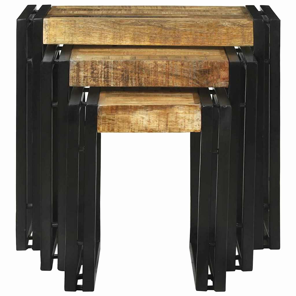 Nesting Bord 3 stk. Brun og sort 50 x 40 x 45 cm