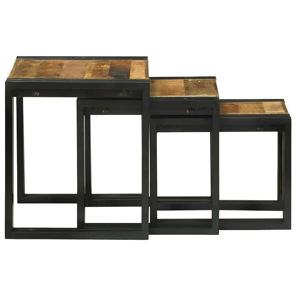 Nesting Bord 3 stk. Brun og sort 50 x 40 x 45 cm