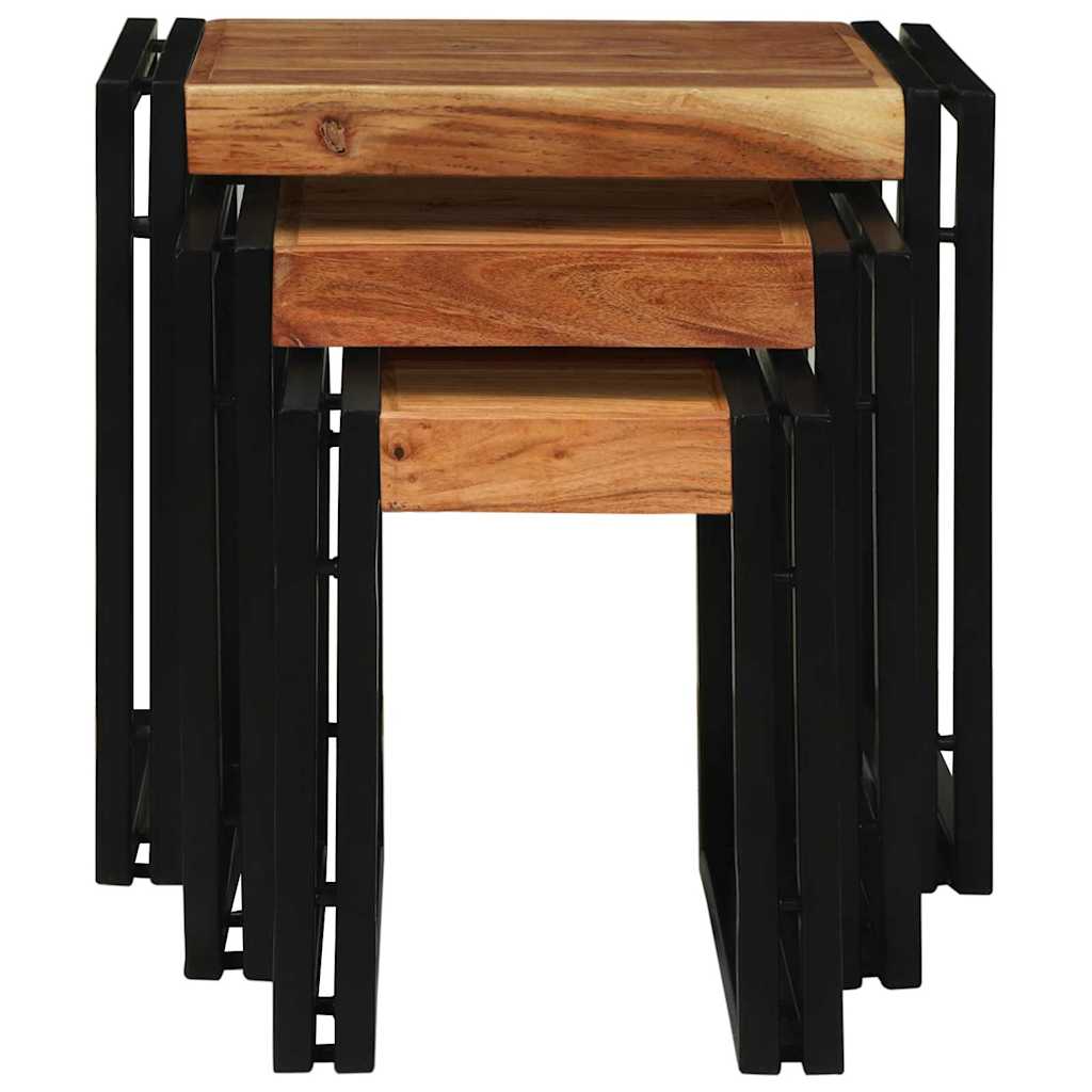 Nesting Bord 3 stk. Brun og sort 50 x 40 x 45 cm