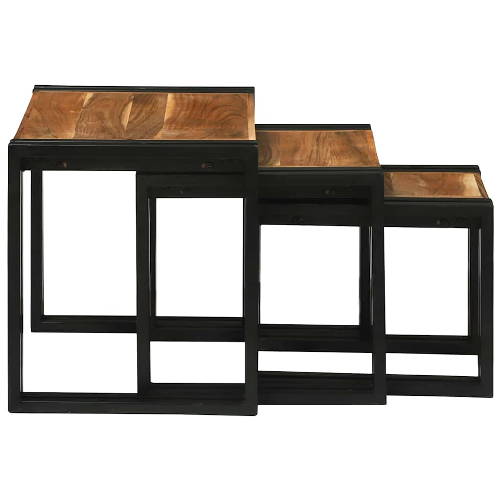 Nesting Bord 3 stk. Brun og sort 50 x 40 x 45 cm