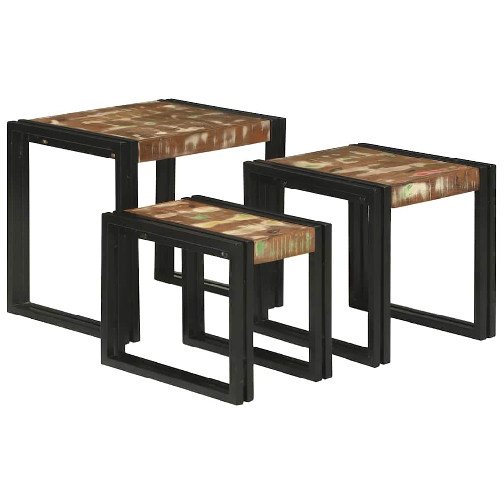 Nesting Bord 3 stk. Brun og sort 50 x 40 x 45 cm