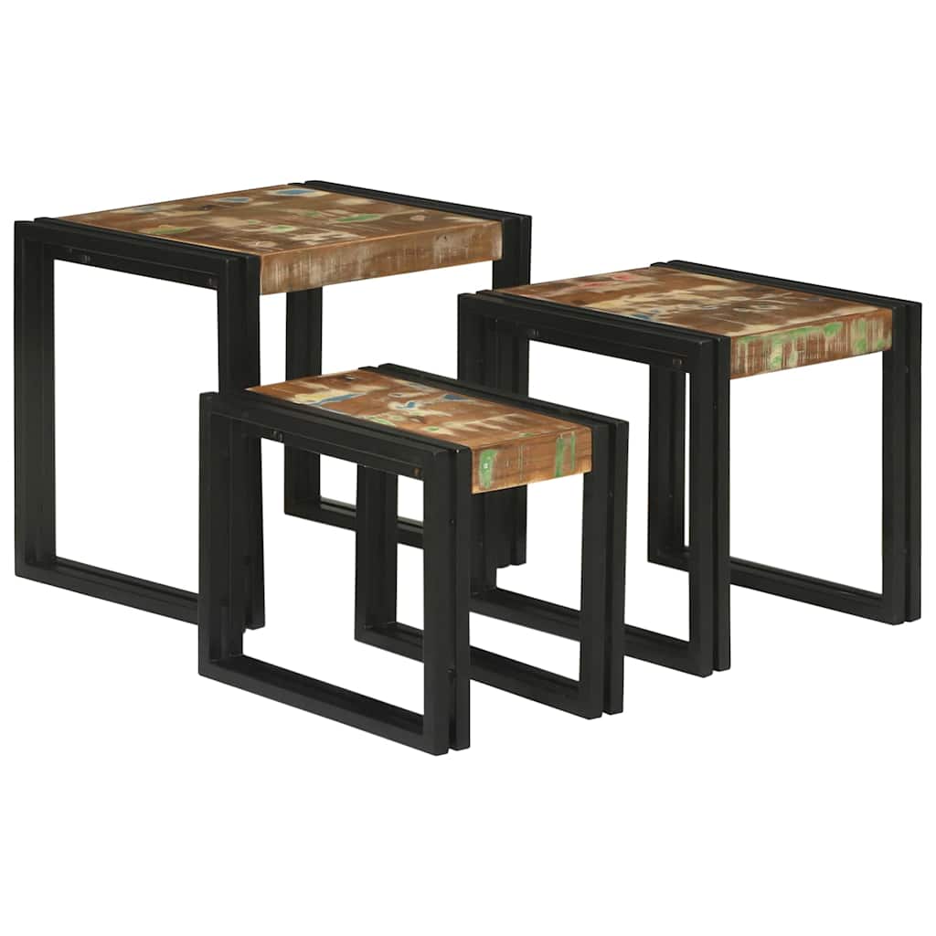 Nesting Bord 3 stk. Brun og sort 50 x 40 x 45 cm