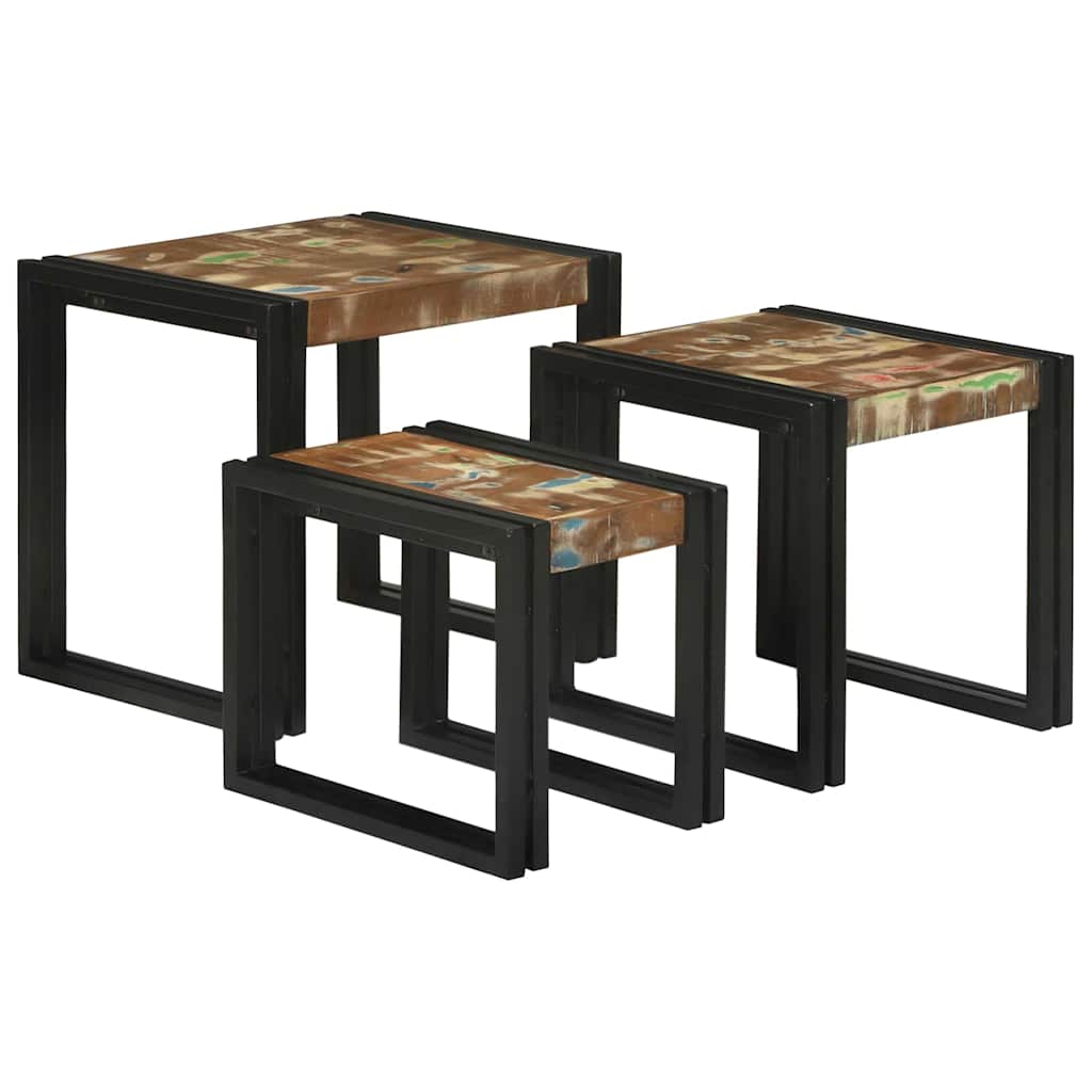 Nesting Bord 3 stk. Brun og sort 50 x 40 x 45 cm