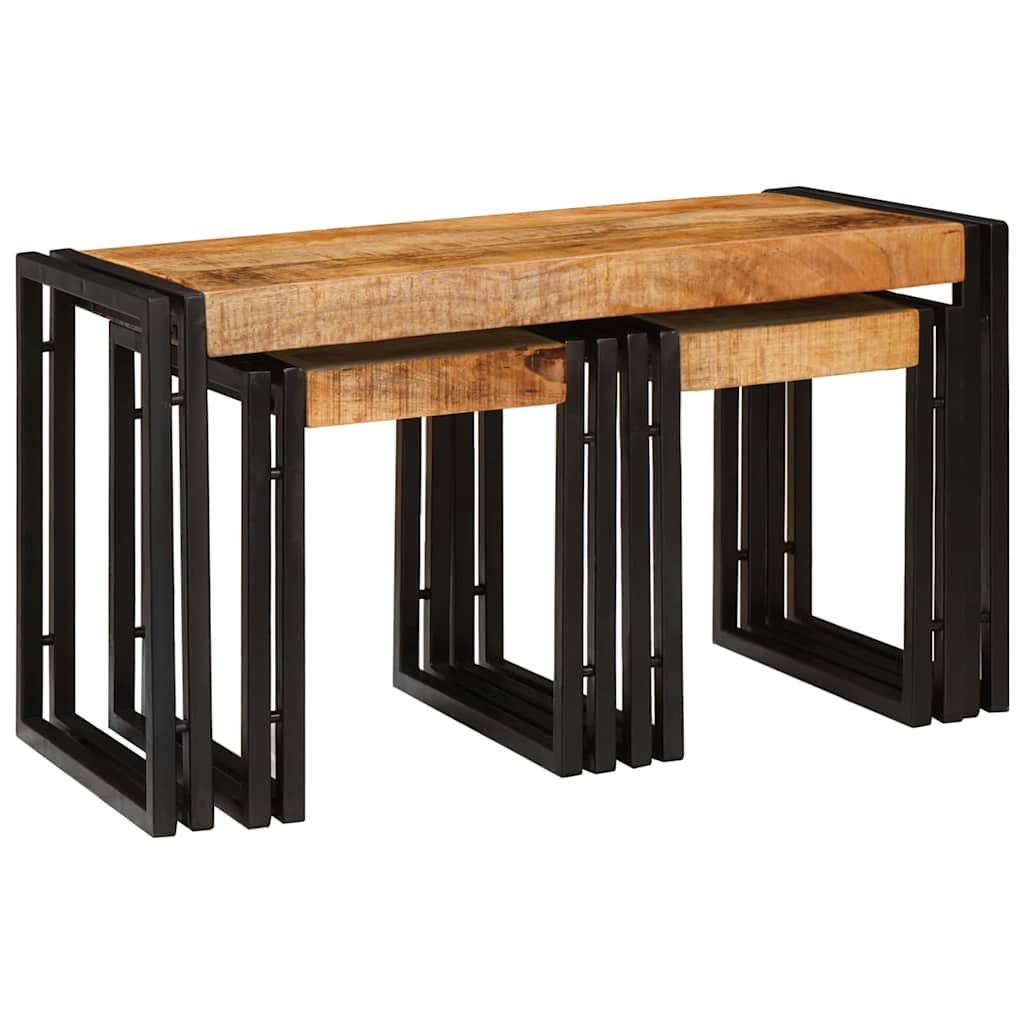 Nesting Bord 3 stk. Brun og sort 82 x 40 x 45 cm