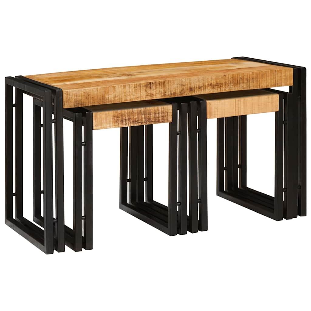 Nesting Bord 3 stk. Brun og sort 82 x 40 x 45 cm