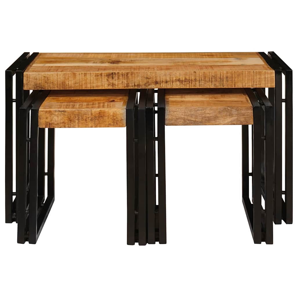 Nesting Bord 3 stk. Brun og sort 82 x 40 x 45 cm