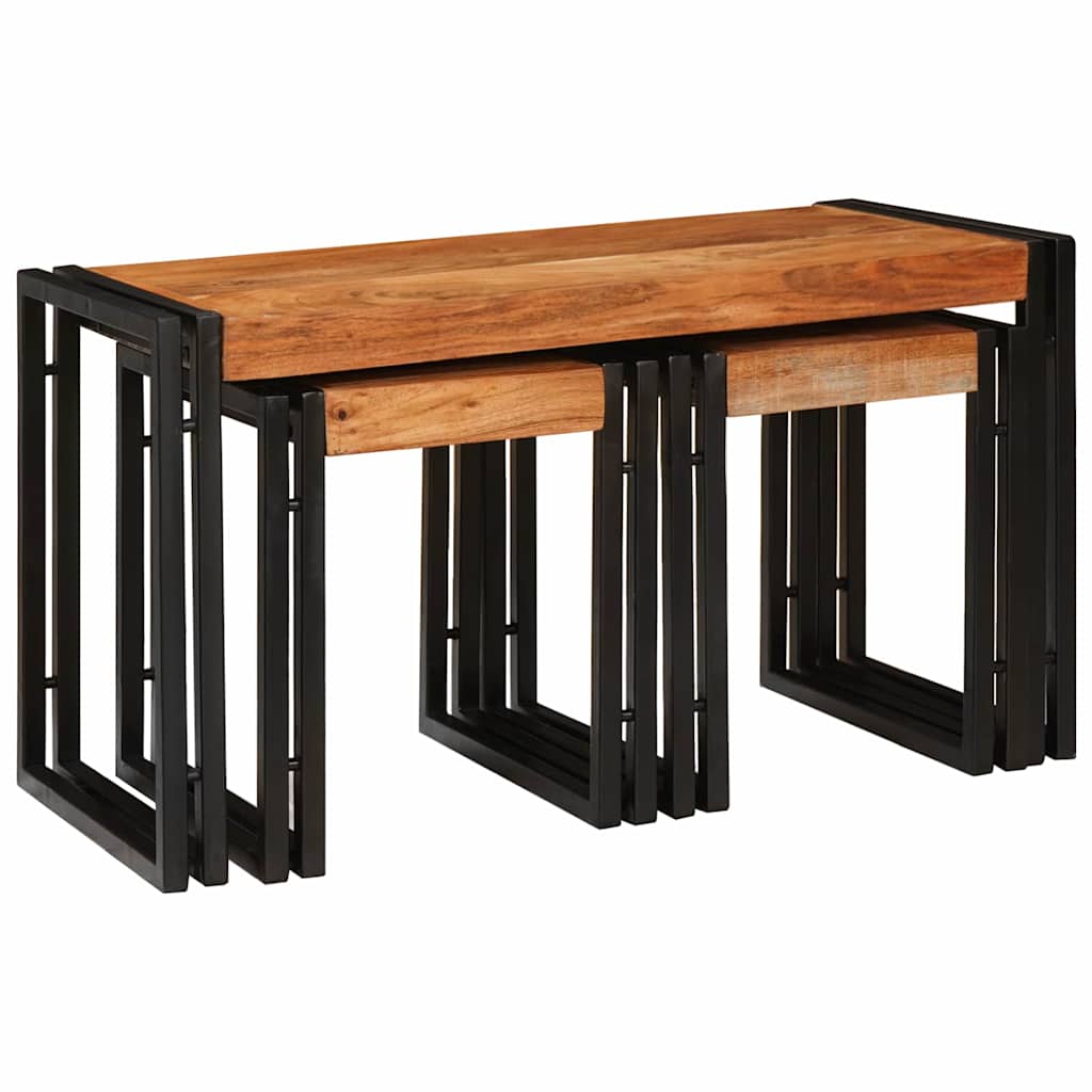 Nesting Bord 3 stk. Brun og sort 82 x 40 x 45 cm