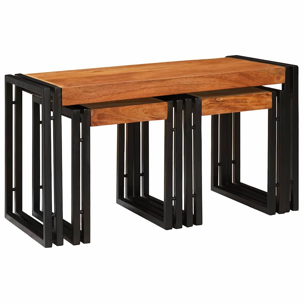 Nesting Bord 3 stk. Brun og sort 82 x 40 x 45 cm