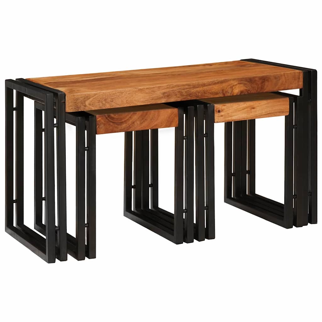 Nesting Bord 3 stk. Brun og sort 82 x 40 x 45 cm