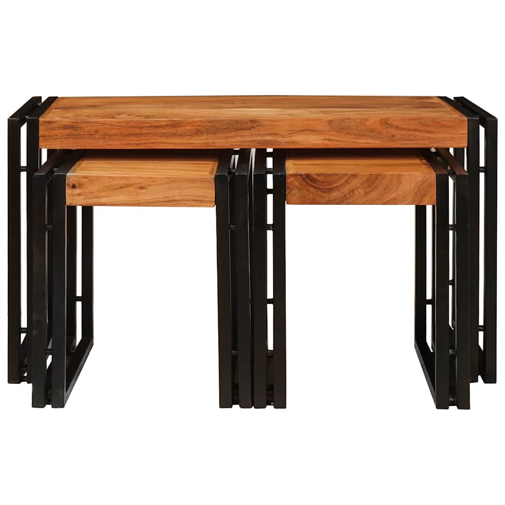 Nesting Bord 3 stk. Brun og sort 82 x 40 x 45 cm
