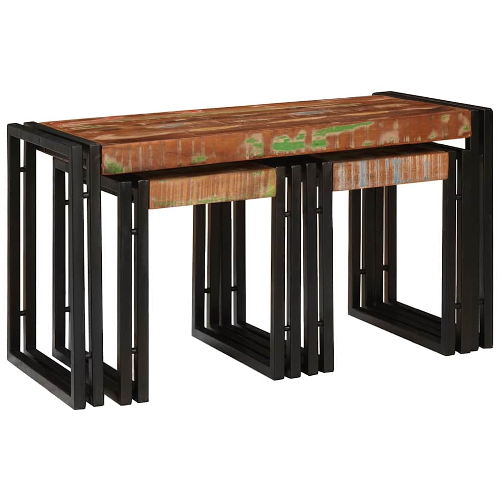 Nesting Bord 3 stk. Brun og sort 82 x 40 x 45 cm