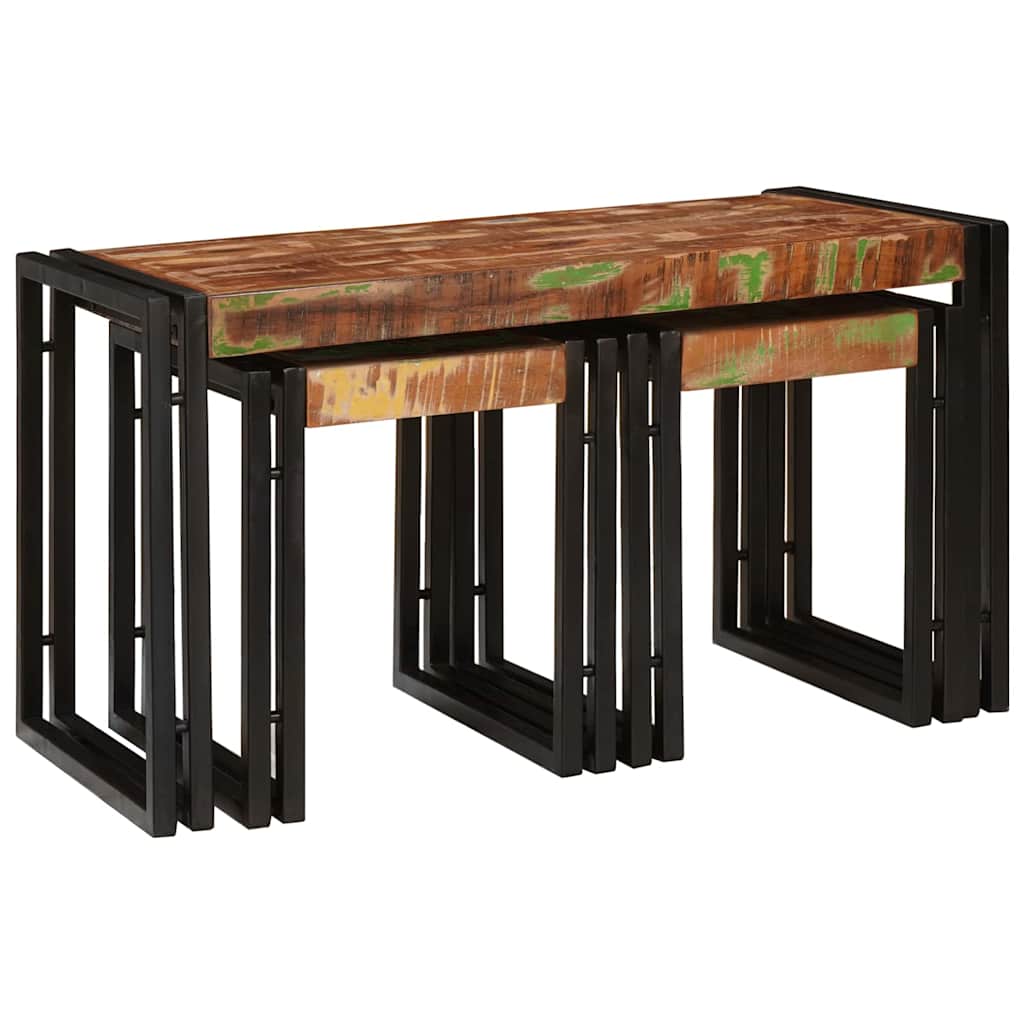 Nesting Bord 3 stk. Brun og sort 82 x 40 x 45 cm