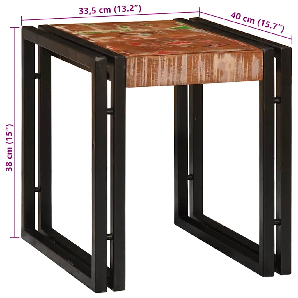 Nesting Bord 3 stk. Brun og sort 82 x 40 x 45 cm