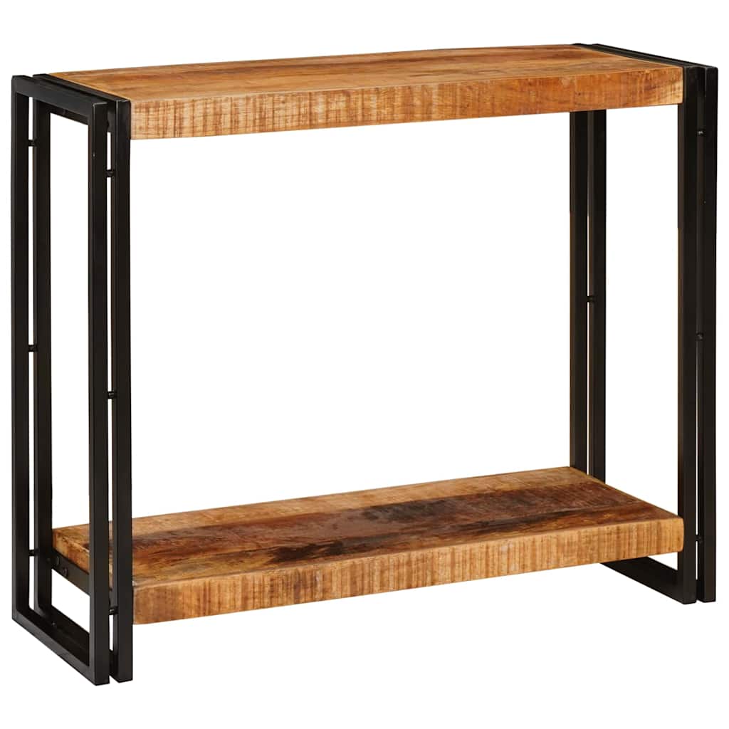 Konsolbord med hylde Brun 90 x 33 x 75 cm Massivt mangotræ