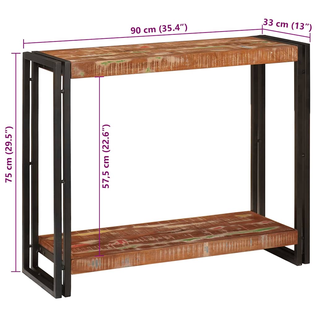Konsolbord Flerfarvet 90 x 33 x 75 cm Solid genbrugs træ