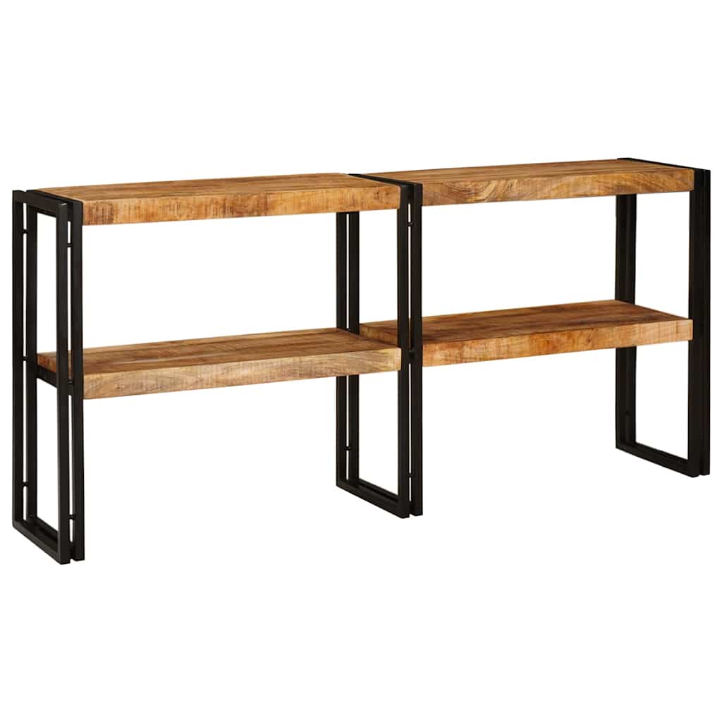 Konsolbord med hylde Brun 160 x 33 x 75 cm Massivt mangotræ