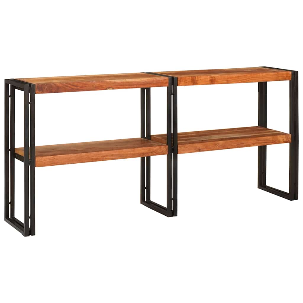 Konsolbord med hylde Brun 160 x 33 x 75 cm Massivt Akacietræ