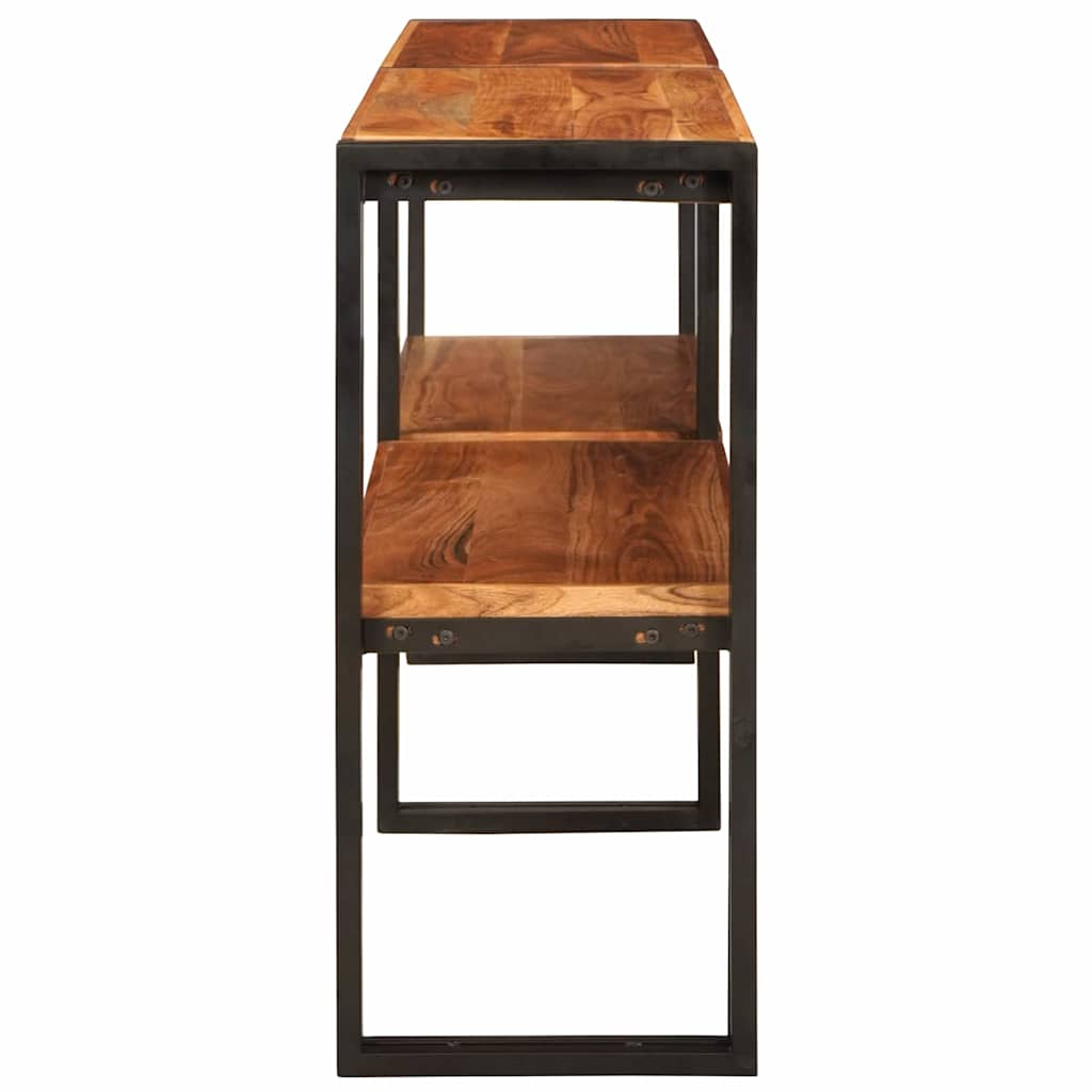 Konsolbord med hylde Brun 160 x 33 x 75 cm Massivt Akacietræ