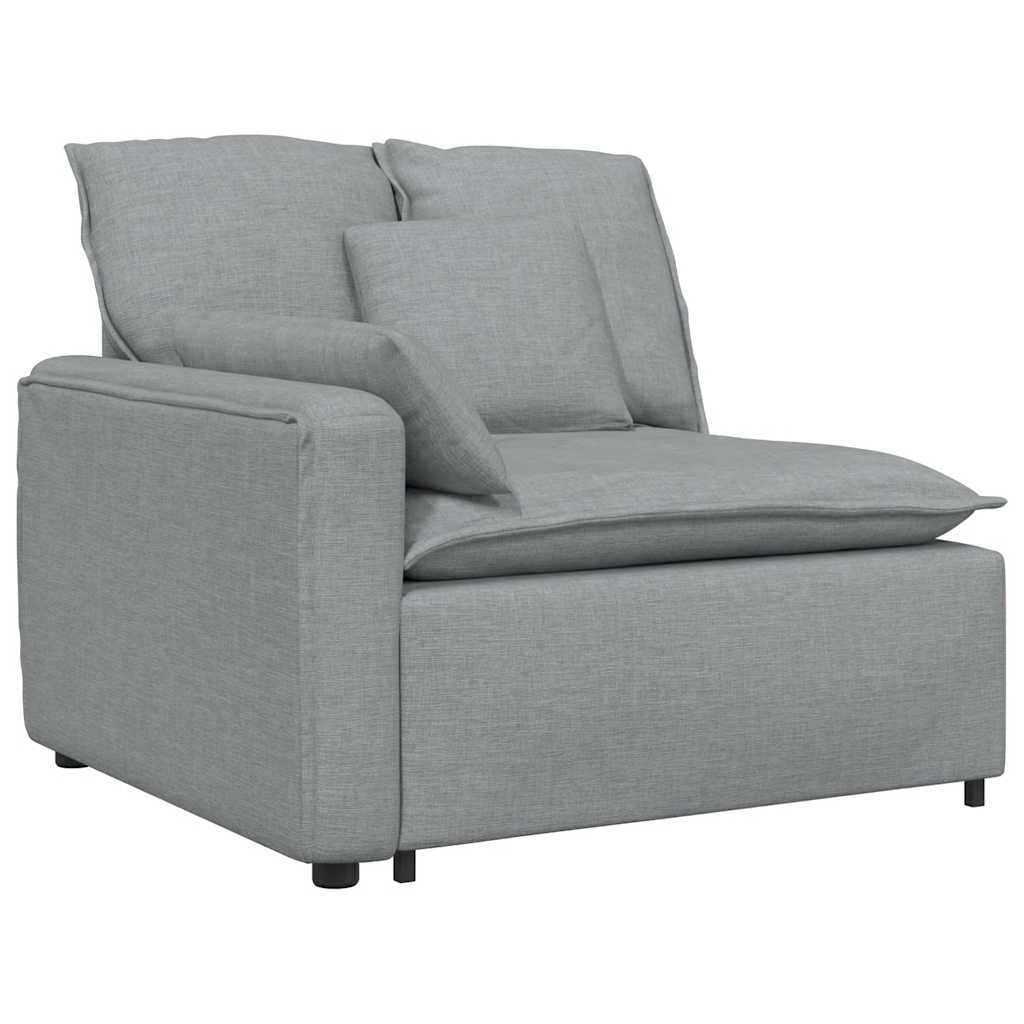 modulsofa med fodskammel og hynder lysegrå