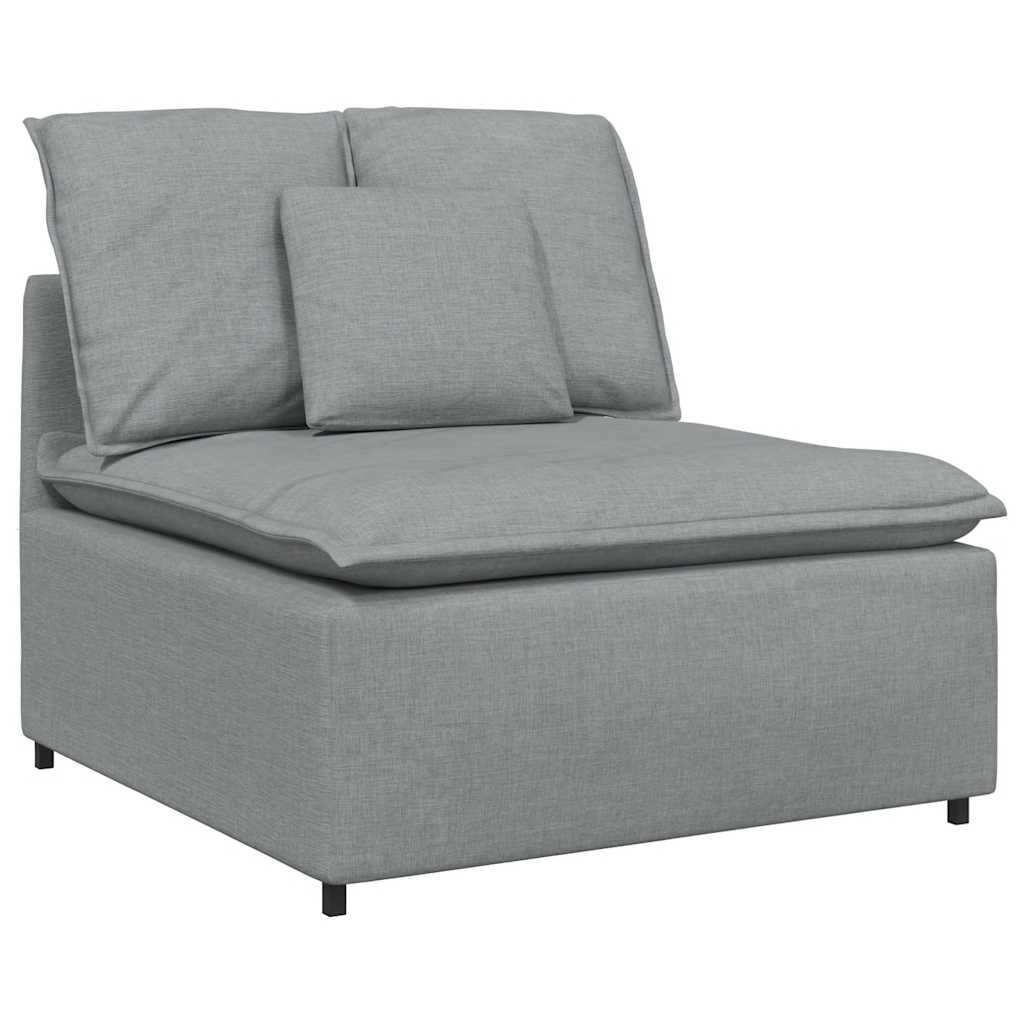 modulsofa med fodskammel og hynder lysegrå