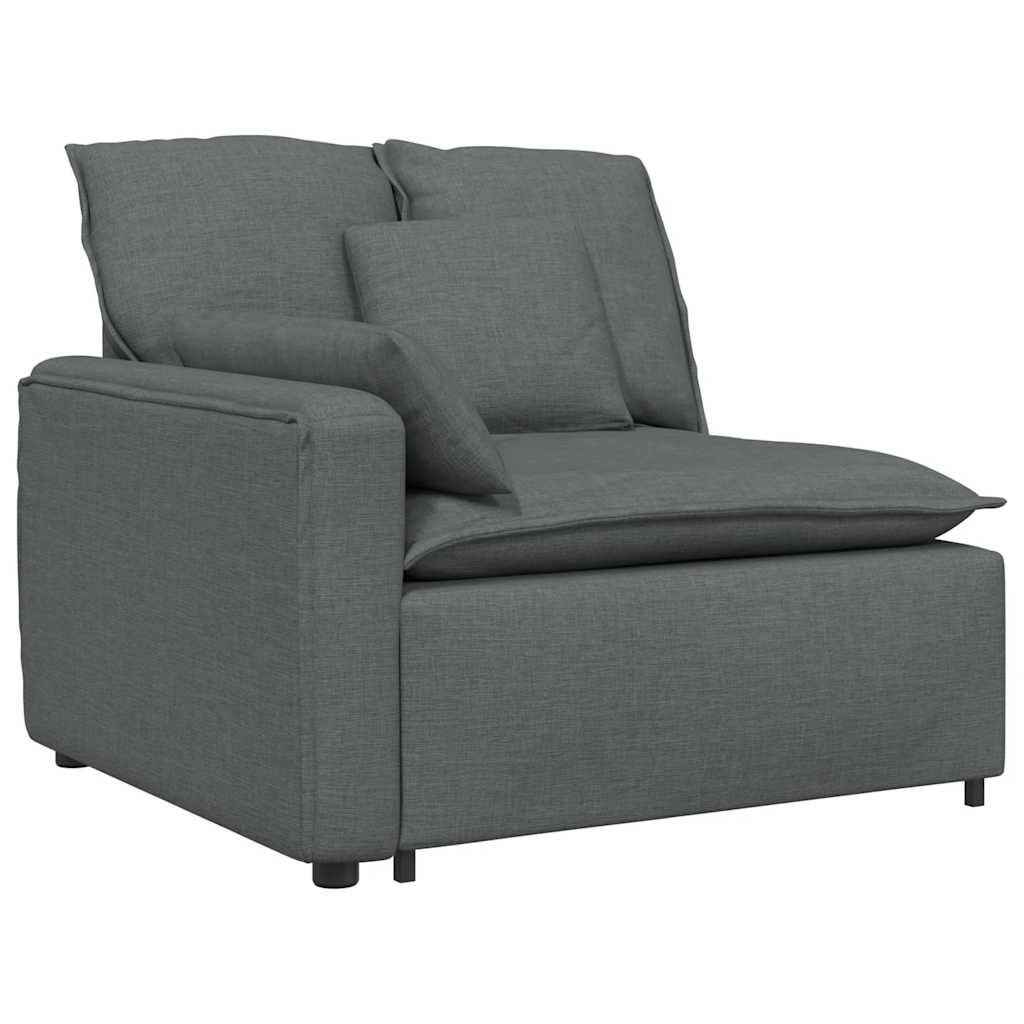 modulsofa med fodskammel og hynder mørkegrå