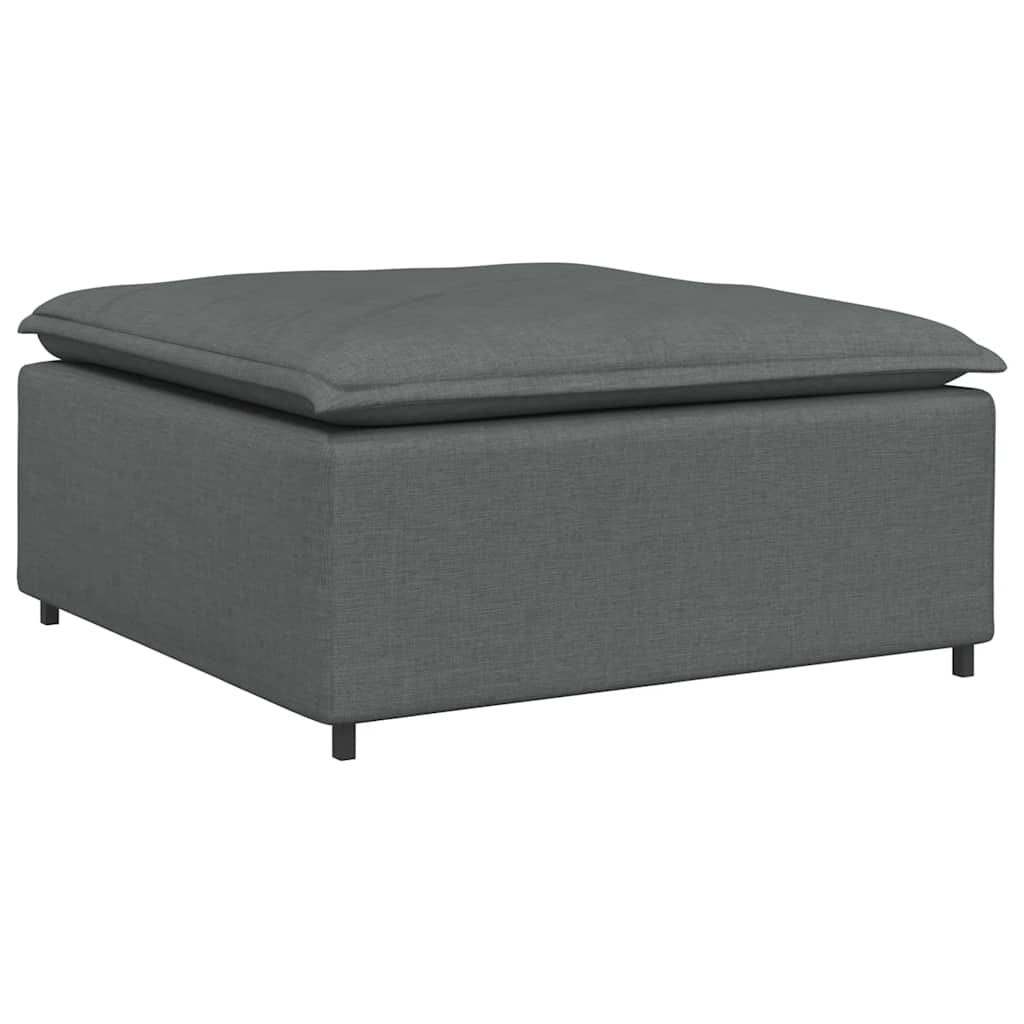 modulsofa med fodskammel og hynder mørkegrå