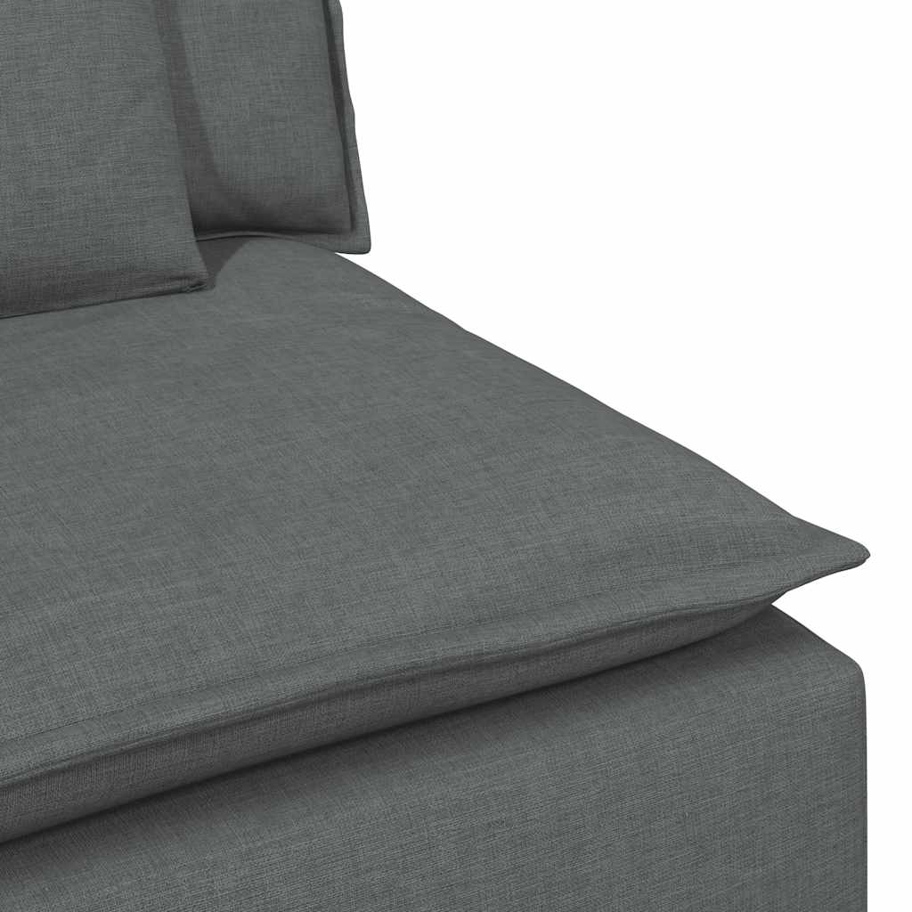 modulsofa med fodskammel og hynder mørkegrå