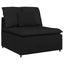 modulsofa med fodskammel og hynder sort
