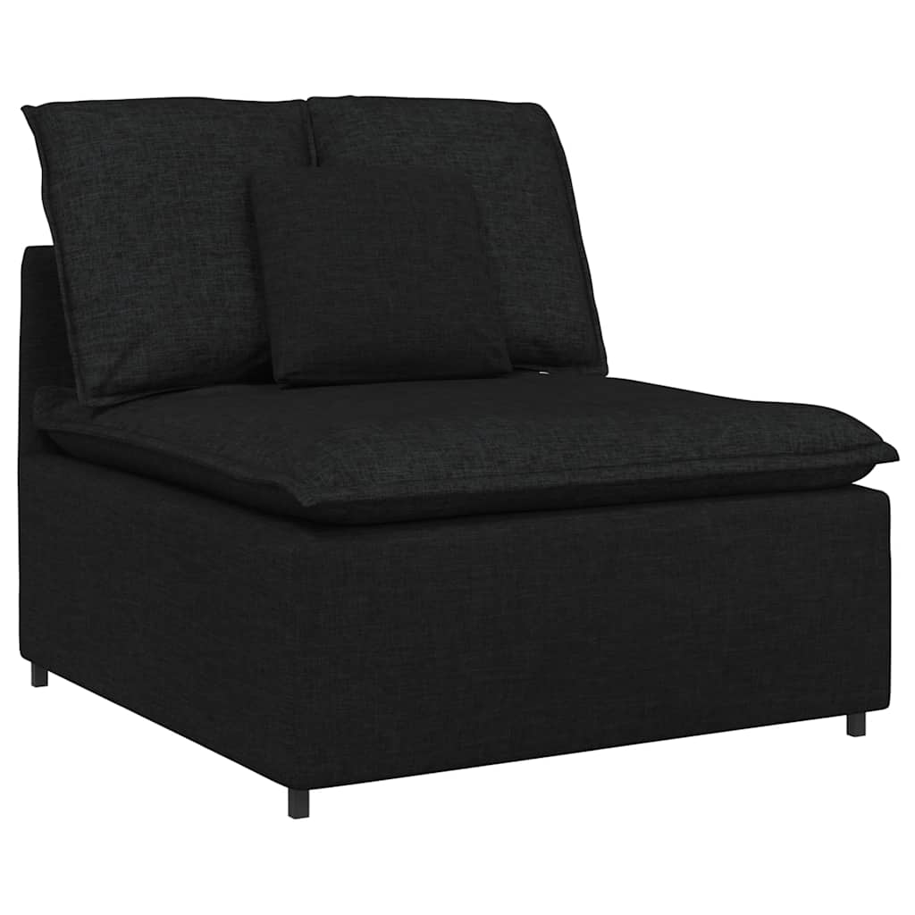 modulsofa med fodskammel og hynder sort