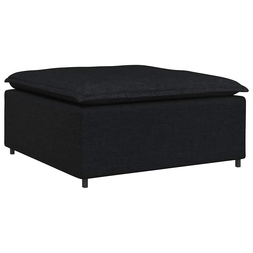 modulsofa med fodskammel og hynder sort