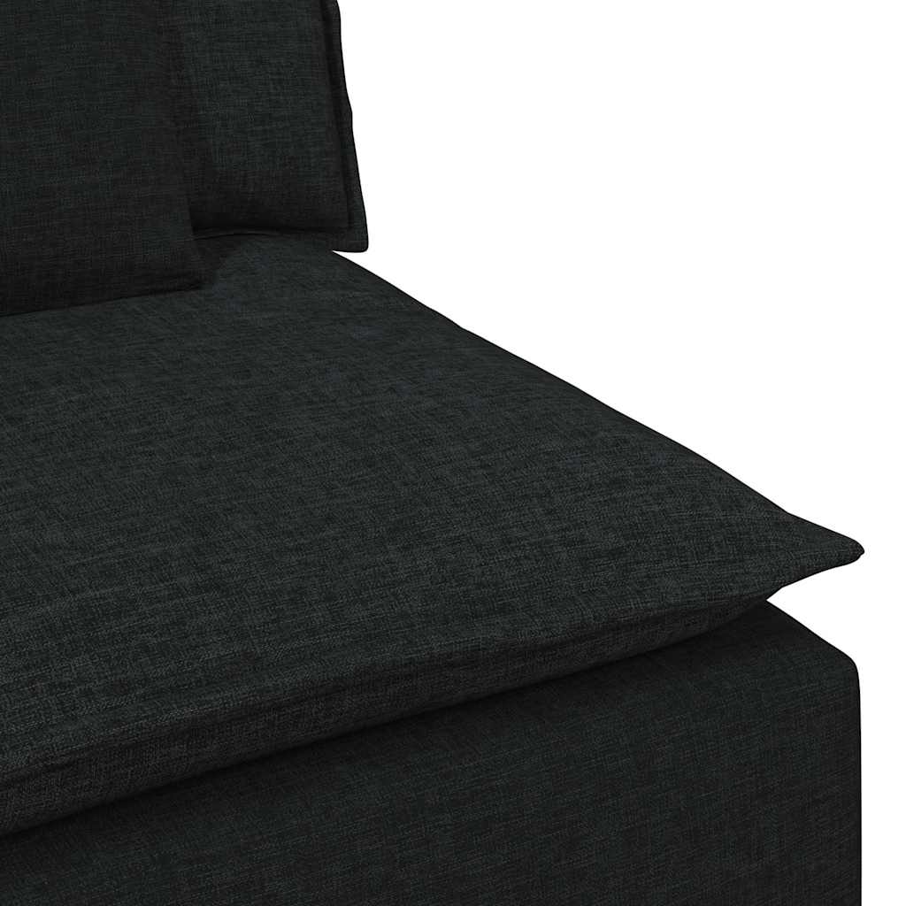 modulsofa med fodskammel og hynder sort