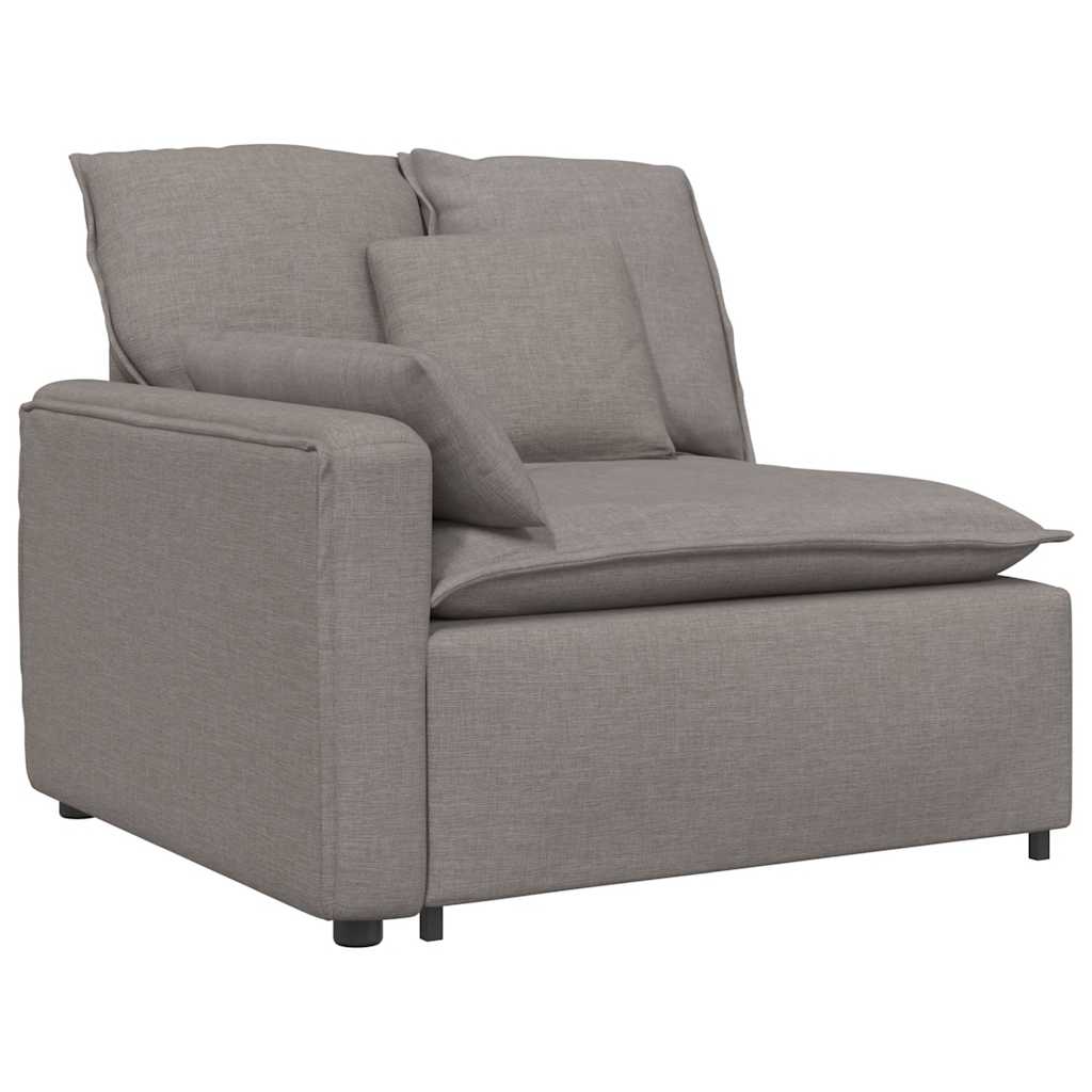 modulsofa med fodskammel og hynder gråbrun