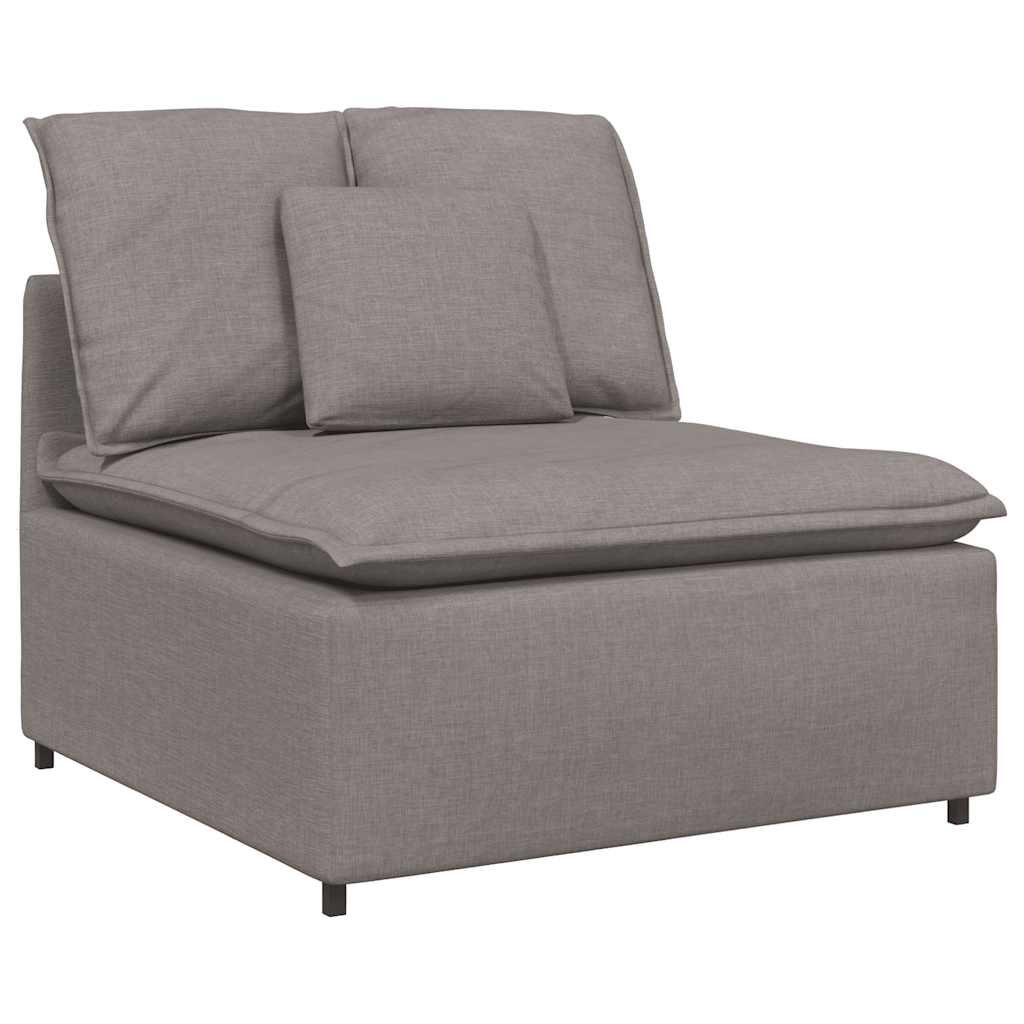 modulsofa med fodskammel og hynder gråbrun