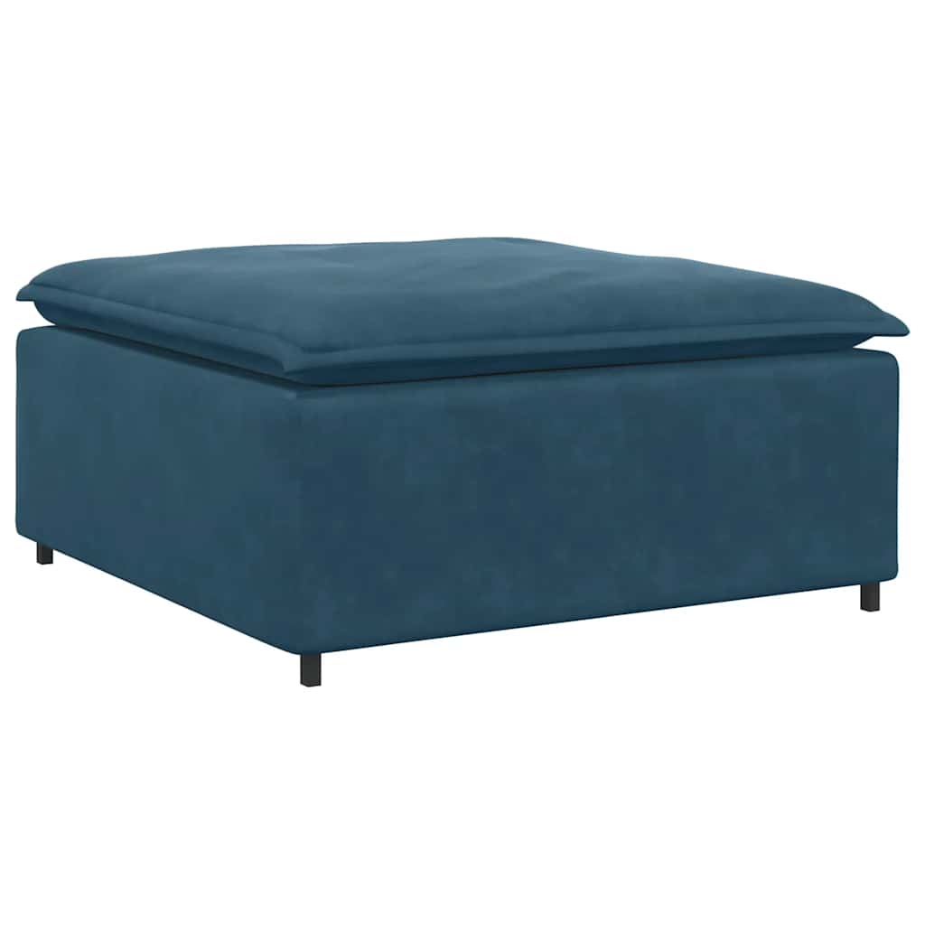 modulsofa med fodskammel og hynder blå