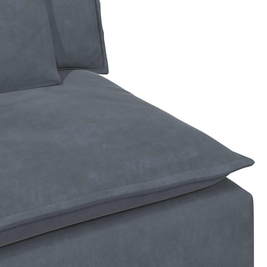 modulsofa med fodskammel og hynder mørkegrå