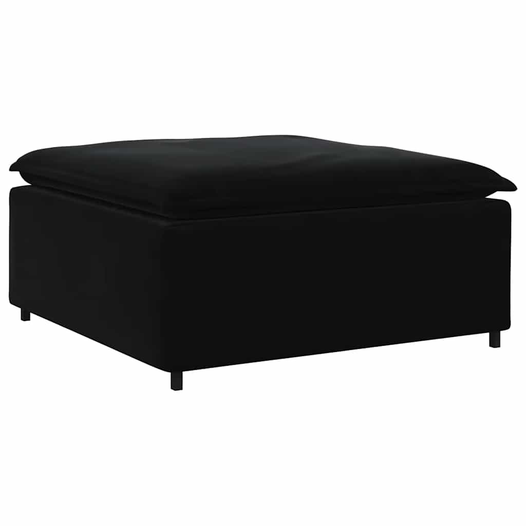 modulsofa med fodskammel og hynder sort