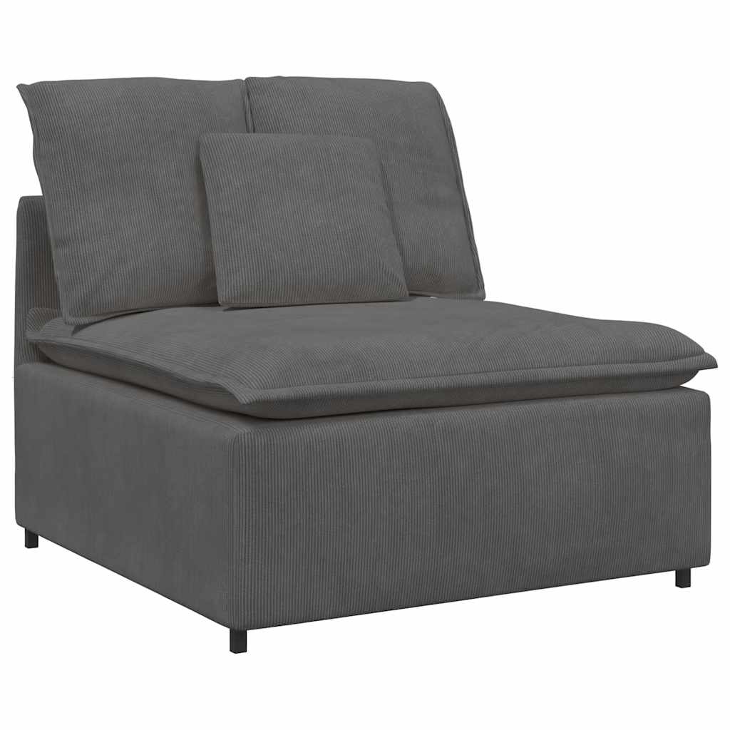 modulsofa med fodskammel og hynder mørkegrå