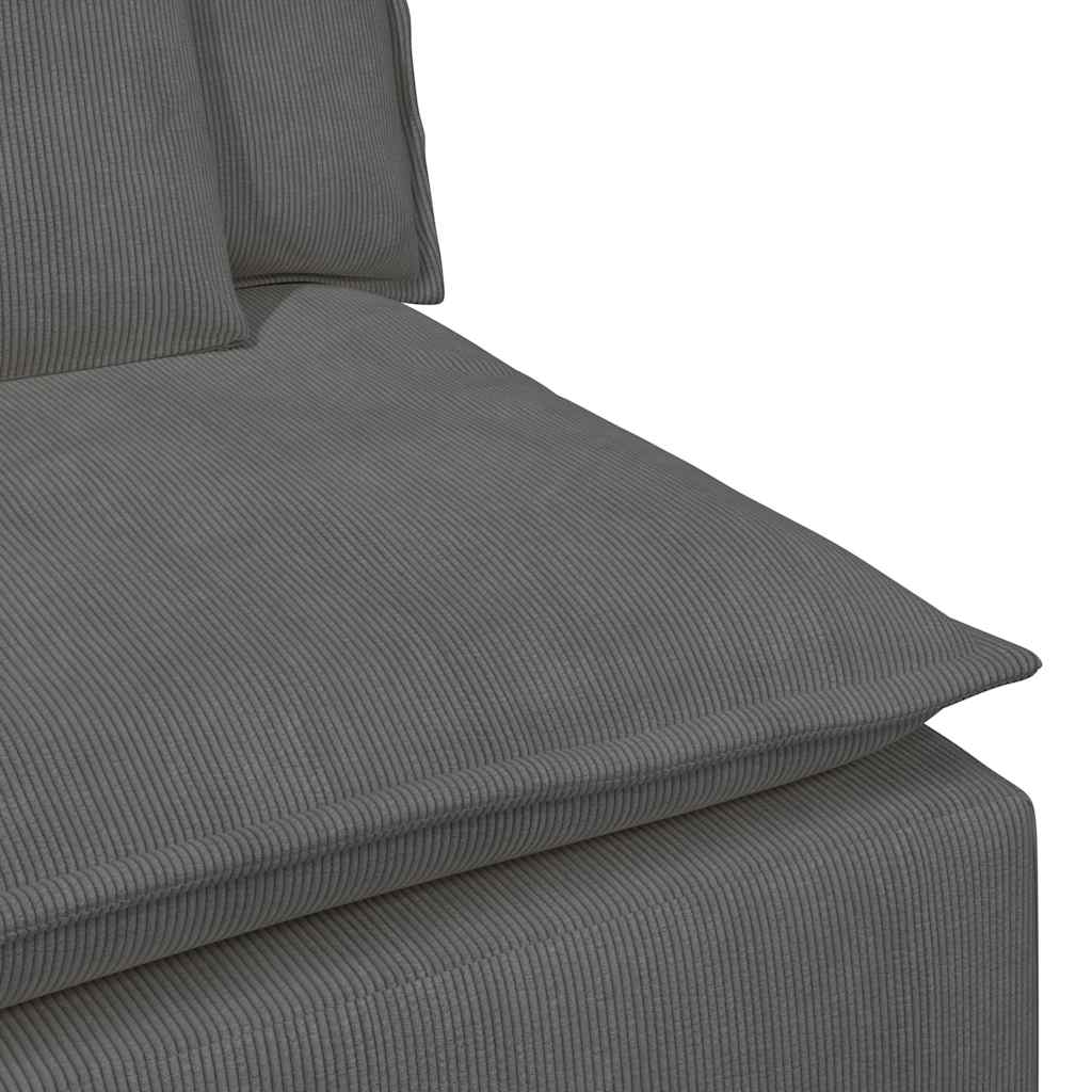 modulsofa med fodskammel og hynder mørkegrå