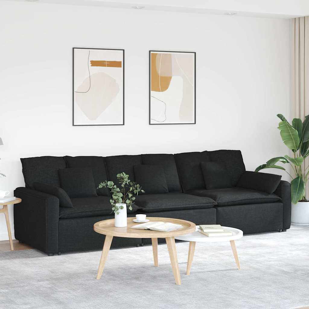modulsofa med hynder sort