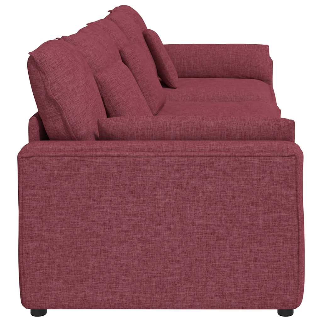 modulsofa med hynder vinrød