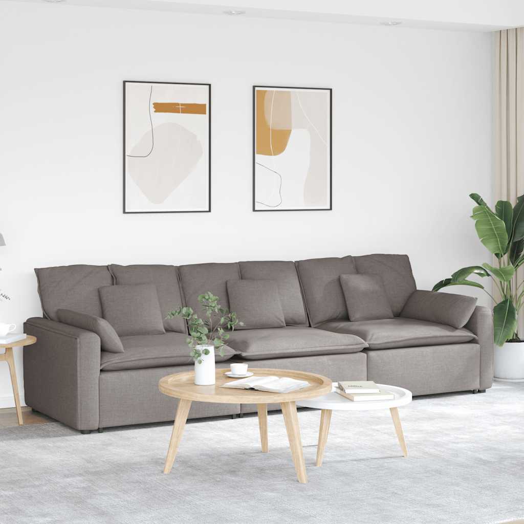 modulsofa med hynder gråbrun