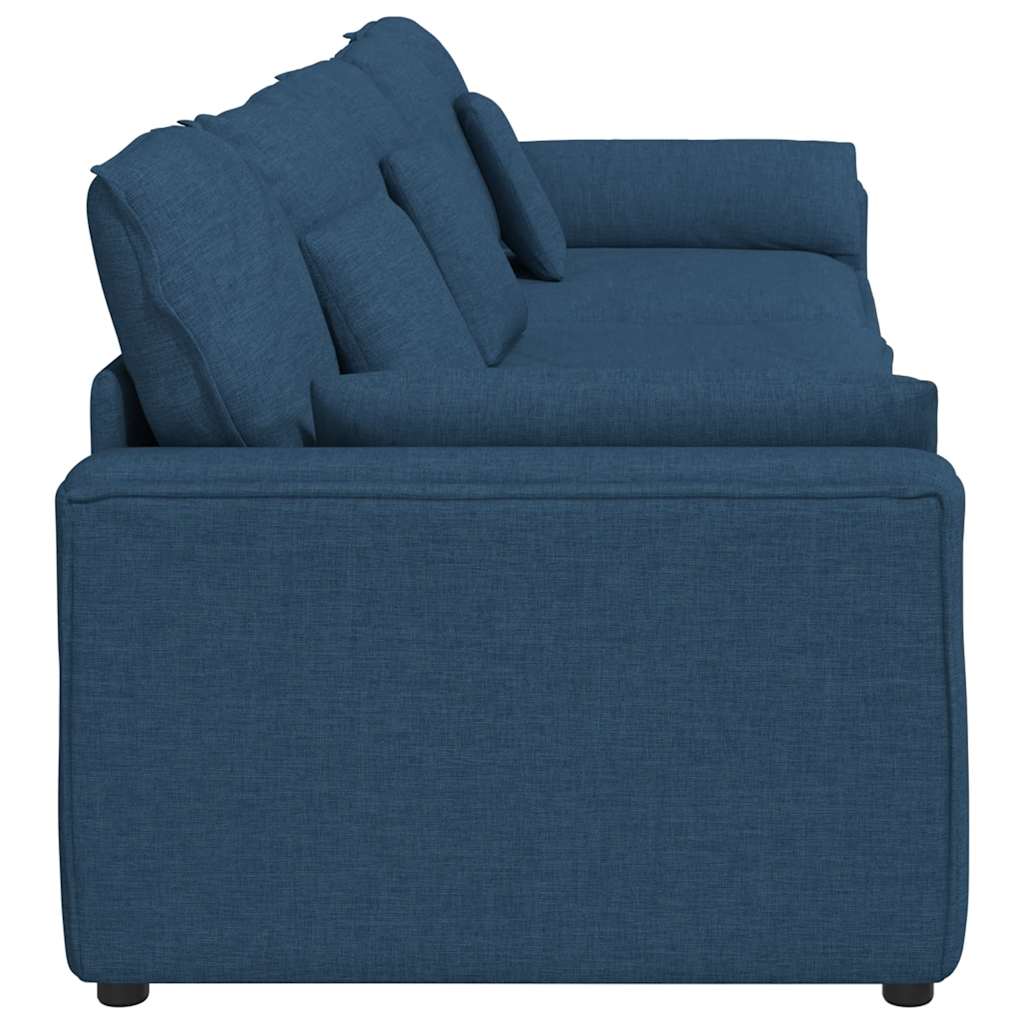 modulsofa med hynder blå