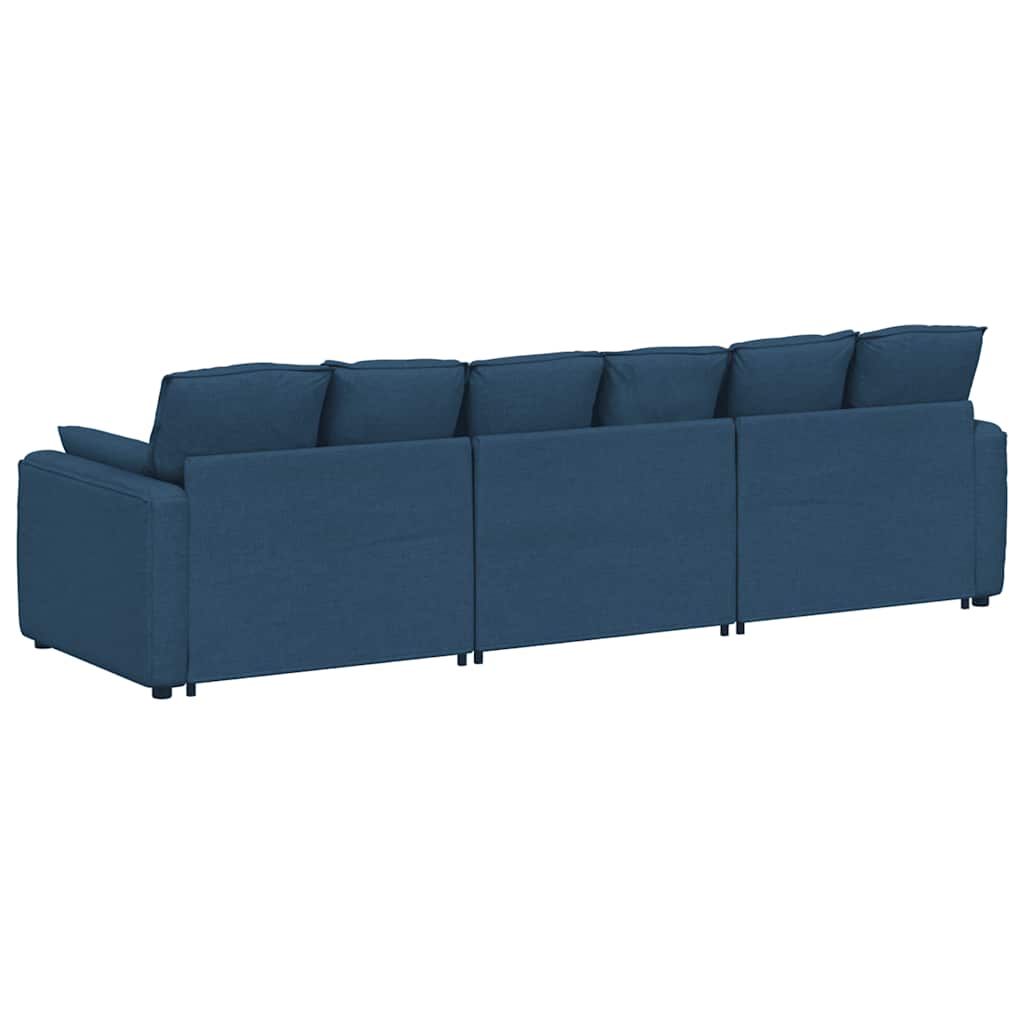 modulsofa med hynder blå