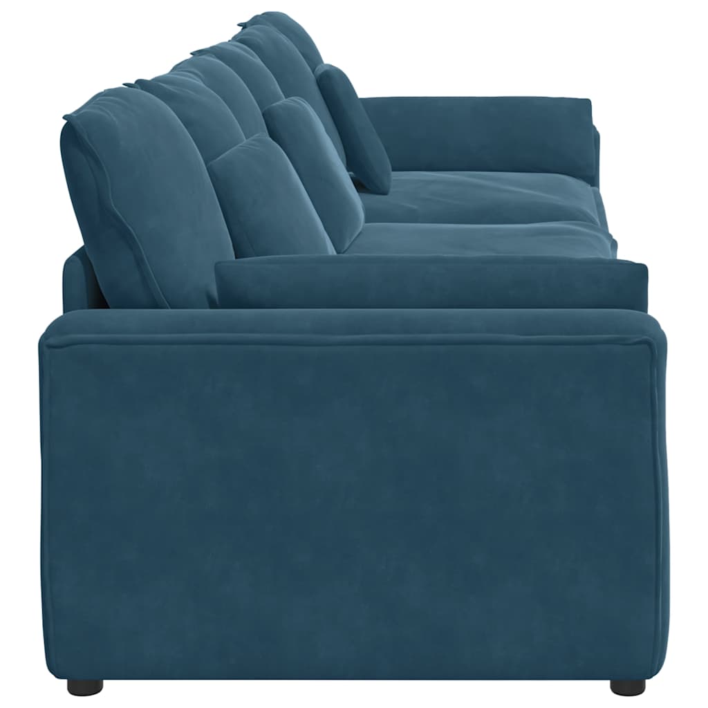 modulsofa med hynder blå